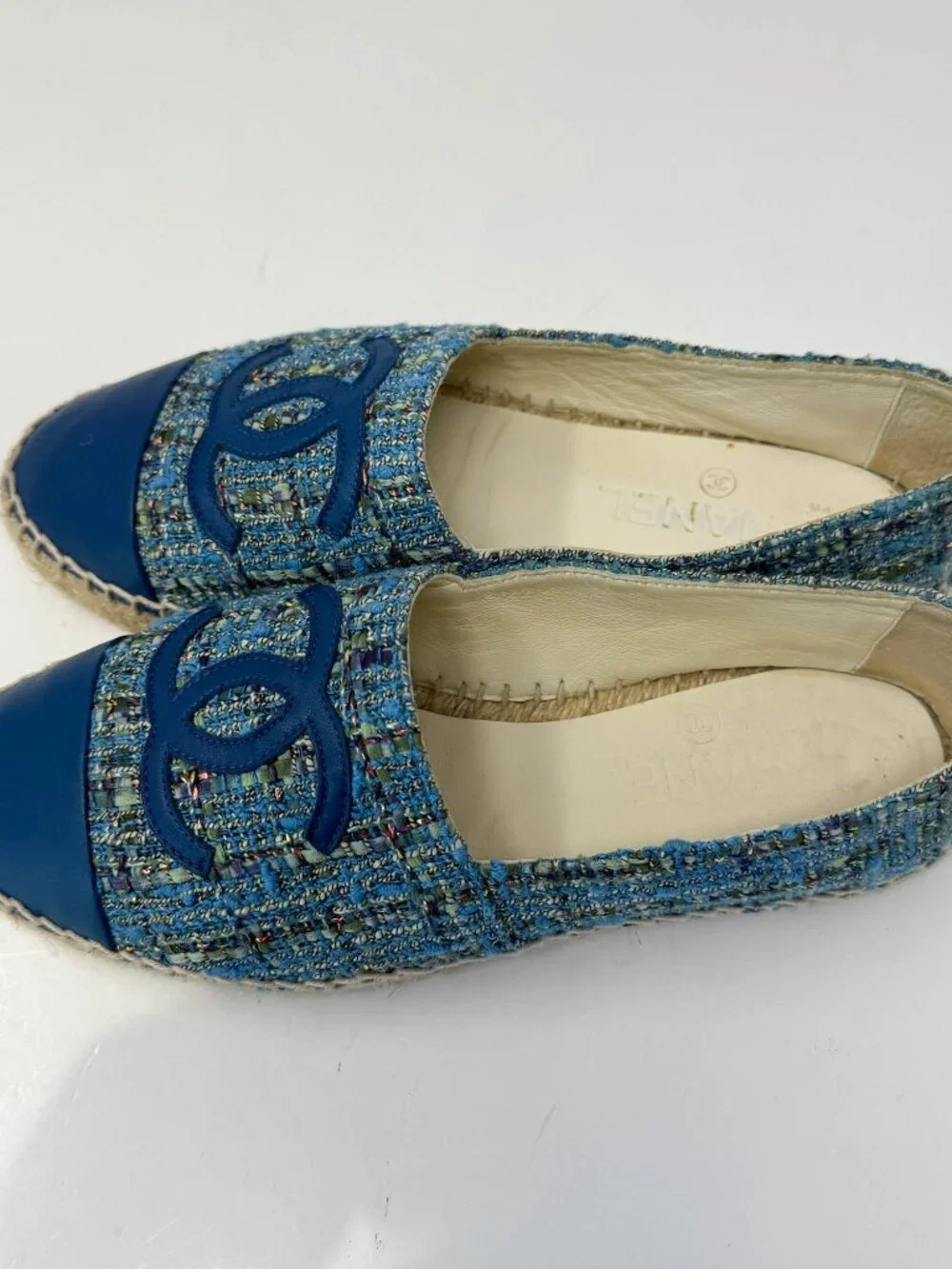 Chanel Espadrilles Blue Tweed